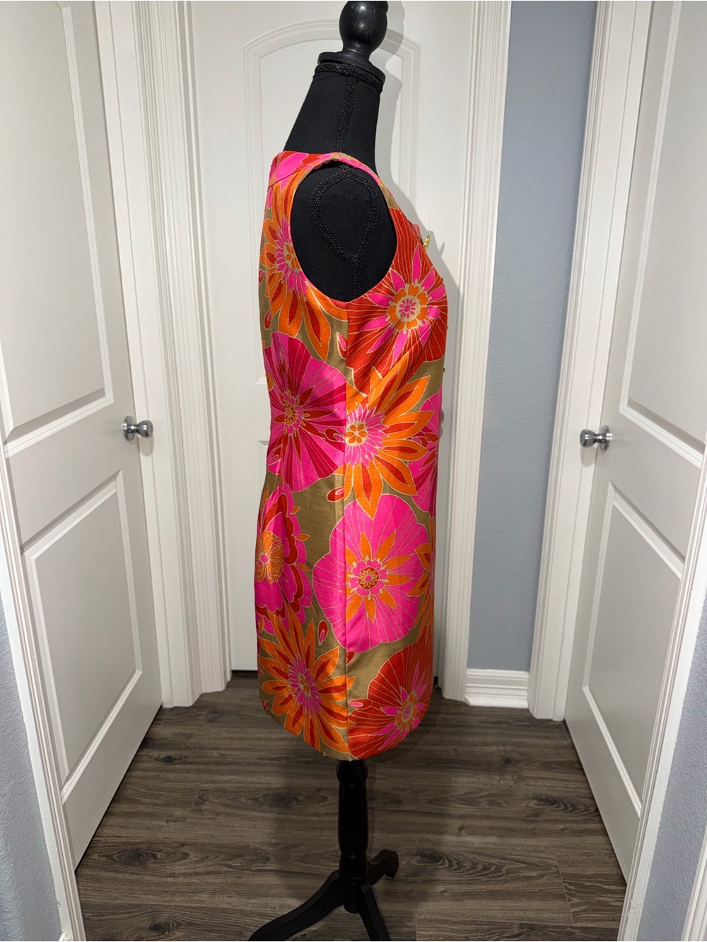 Jessica Howard Pink & Orange Floral Shift Dress size 6P - Picture 4 of 10